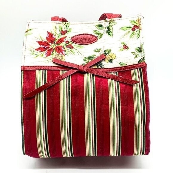 Longaberger Red and White Striped Women's Bag - Picture 1 of 7